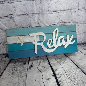 Wooden Style Frame With “RELAX” in High Relief